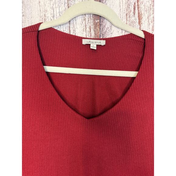 White Birch Women's Top Burgundy Size L - Picture 2 of 5